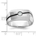 14k White Gold IBGoodman Men's Polished and Satin Diamond Ring Mounting - Image 3