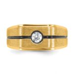 10k IBGoodman Men's w/Black Rhodium Satin Diamond Complete Ring - Image 6