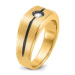 10k IBGoodman Men's w/Black Rhodium Satin Diamond Complete Ring - Image 8