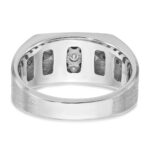10k White Gold with Black Rhodium IBGoodman Men's Satin Black and White Diamond Complete Ring - Image 7