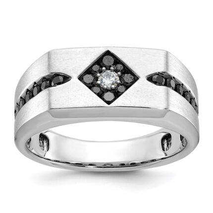 14k White Gold IBGoodman Men's Satin Diamond Ring Mounting