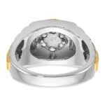 IBGoodman 14k Two-Tone 1/2 carat Lab Grown Diamond VS/SI+ G+ Complete Ribbed Men's Cluster Ring - Image 6