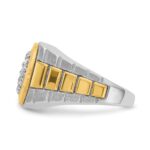 IBGoodman 14k Two-tone Men's Polished Satin and Textured 1 Carat AA Quality Diamond Ring - Image 5