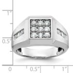 IBGoodman 10k Men's Polished and Satin Square Cluster Ring Mounting - Image 3