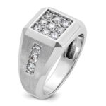 IBGoodman 14k White Gold 1 carat Lab Grown Diamond VS/SI+ G+ Complete Square Cluster Men's Ring - Image 6