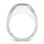 14k White Gold IBGoodman Men's Polished and Satin 1/5 carat Diamond Semi-mount Ring - Image 2