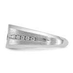 14k White Gold IBGoodman Men's Polished and Satin Diamond Ring Mounting - Image 5
