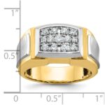 IBGoodman 10k with White Rhodium Men's Polished and Satin 1/2 Carat A Quality Diamond Cluster Ring - Image 3