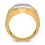 IBGoodman 14k with White Rhodium 1/2 carat Lab Grown Diamond VS/SI+ G+ Complete Polished and Satin Cluster Ring - Image 2