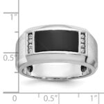 14k White Gold IBGoodman Men's Satin Onyx and 1/15 carat Diamond Complete Ring - Image 3