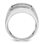 14k White Gold IBGoodman Men's Polished & Satin Cluster Ring Mounting - Image 2