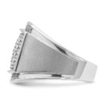 14k White Gold IBGoodman Men's Polished & Satin Cluster Ring Mounting - Image 5