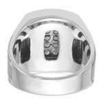 14k White Gold IBGoodman Men's Polished & Satin Cluster Ring Mounting - Image 7