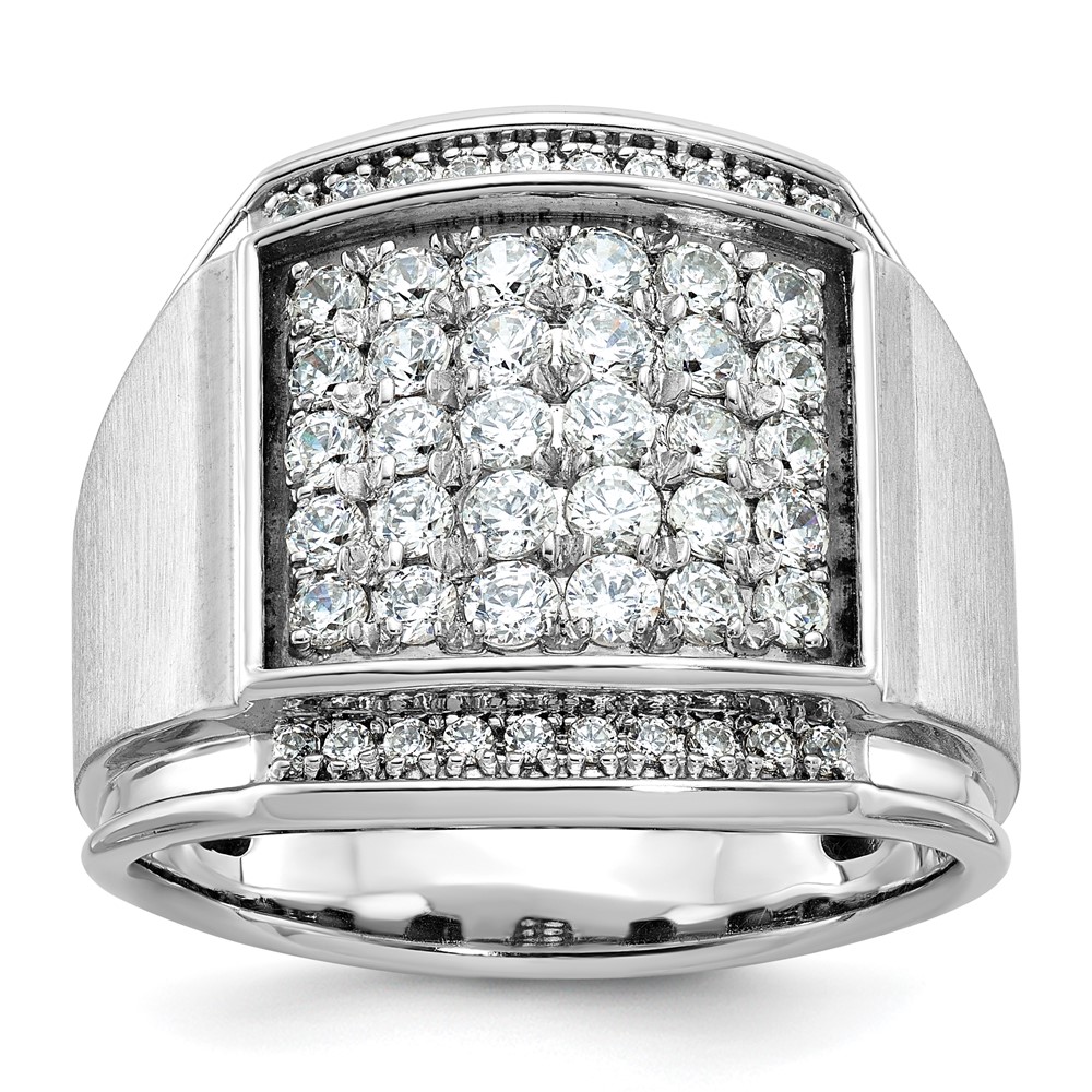 B59139-4WAA.jpg 14k White Gold IBGoodman Men's Polished & Satin Cluster Ring Mounting - Image 1