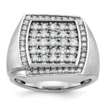 10k White Gold IBGoodman Men's Polished & Satin Cluster Ring Mounting