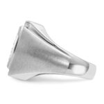 IBGoodman 10k White Gold Men's Polished and Satin 1 1/3 Carat A Quality Diamond Cluster Ring - Image 5