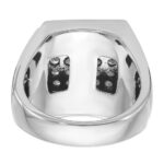 IBGoodman 14k White Gold Men's Polished and Satin 1 1/3 Carat AA Quality Diamond Cluster Ring - Image 7