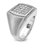 14k White Gold IBGoodman Men's Polished & Satin Cluster Ring Mounting - Image 8