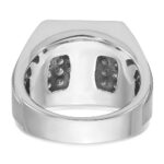 IBGoodman 14k White Gold Men's Polished and Satin 1 1/5 Carat AA Quality Diamond Cluster Ring - Image 7
