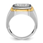 IBGoodman 10k Two-tone Men's Polished 3/4 Carat A Quality Black and White Diamond Square Cluster Ring - Image 2