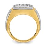 IBGoodman 10k Two-tone Men's Polished and Satin 1 Carat A Quality Diamond Square Cluster Ring - Image 2