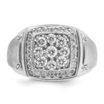 IBGoodman 14k Two-tone Men's Polished and Satin 1 Carat AA Quality Diamond Square Cluster Ring - Image 6