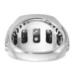 IBGoodman 14k Two-tone Men's Polished and Satin 1 Carat AA Quality Diamond Square Cluster Ring - Image 7