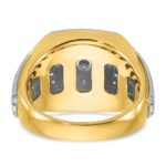 IBGoodman 14k Two-tone Men's Polished and Satin 1 Carat AA Quality Diamond Square Cluster Ring - Image 7