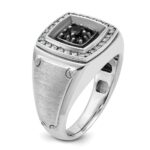 IBGoodman 14k White Gold with Black Rhodium Men's Polished and Satin 5/8 Carat Black and White Diamond Ring - Image 8
