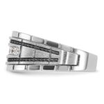 IBGoodman 14k White Gold Men's Polished Satin and Textured 7-Stone Ring Mounting - Image 4