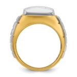 IBGoodman 14k Two-tone Men's Polished and Grooved 3-Row Cluster Ring Mounting - Image 2