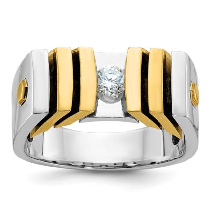 14k Two-tone IBGoodman Men's 1/3 carat Diamond Complete Ring