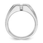 14k White Gold IBGoodman Men's Polished and Satin Diamond Ring Mounting - Image 2