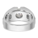 14k White Gold IBGoodman Men's Polished and Satin Diamond Ring Mounting - Image 5