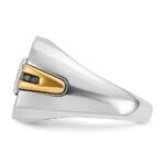 IBGoodman 14k Two-tone with Black Rhodium Men's Polished and Satin Black and White 1/4 Carat AA Quality Diamond Ring - Image 5