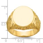 14k IBGoodman 18.5x15.75mm Men's Round Signet Ring - Image 3