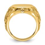14k IBGoodman 16.5x14.8mm Men's Cushion Signet Ring - Image 2