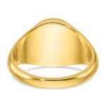 14k IBGoodman 14x12mm Men's Round Signet Ring - Image 5