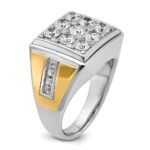 14k Two-tone IBGoodman Men's Polished Square Cluster Ring Mounting - Image 8