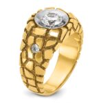 14k Two-tone IBGoodman Men's Diamond Nugget Ring Mounting - Image 8