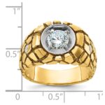IBGoodman 14k Two Tone 1 carat Lab Grown Diamond VS/SI+ G+ Complete Men's Nugget Ring - Image 8