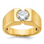 IBGoodman 14k 1 carat Lab Grown Diamond VS/SI+ G+ Complete Polished and Satin Men's Ring