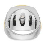 IBGoodman 14k Two-tone Men's Polished Satin and Ribbed Round Cluster Ring Mounting - Image 7