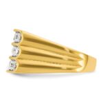 IBGoodman 14k 1 5/8 carat Lab Grown Diamond VS/SI+ G+ Complete Three Row Men's Ring - Image 3