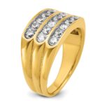 IBGoodman 14k 1 5/8 carat Lab Grown Diamond VS/SI+ G+ Complete Three Row Men's Ring - Image 6