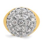 14k Two-tone IBGoodman Men's Polished Round Cluster Ring Mounting - Image 6