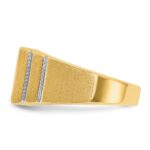 IBGoodman 14k with White Rhodium 1/3 carat Lab Grown Diamond VS/SI+ G+ Polished Satin and Grooved Three Row Men's Cluster Ring - Image 3