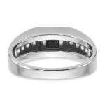 14k White Gold with Black Rhodium IBGoodman Men's Satin 7/8 carat Black and White Diamond Complete Ring - Image 7