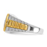 IBGoodman 14k Two-Tone 1/2 carat Lab Grown Diamond VS/SI+ G+ Complete Ribbed Men's Cluster Ring - Image 3