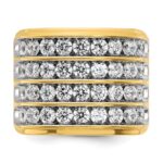 IBGoodman 14k with White Rhodium 3 3/4 carat Lab Grown Diamond VS/SI+ G+ Complete Four Row Men's Ring - Image 4